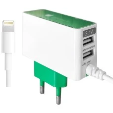 СЗУ-адаптер Fast Charge YJ200 + lighthing-кабель 2.1A 2USB